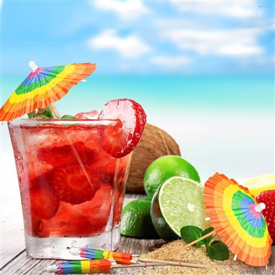 NEWELL Ruokakoriste KTV:llä koristeltu minikoristeen hedelmä hammastikku sateenvarjo mukautetulla logolla