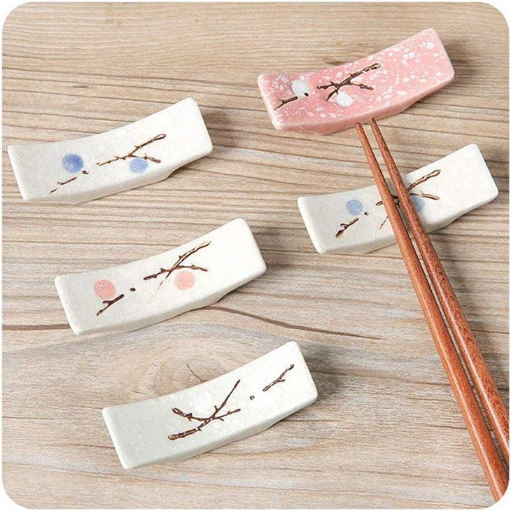 Estick Japanilainen Elegant Design Liukumaton jalusta Syömäpuikot Tukipidikesarjat Keraaminen syömäpuikkoteline lapsille